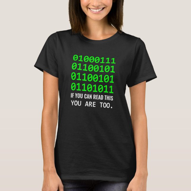 Camiseta Desarrollador de software de código binario de com (Anverso)