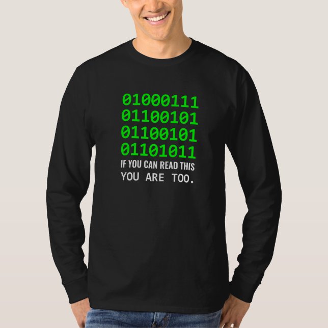 Camiseta Desarrollador de software de código binario de com (Anverso)