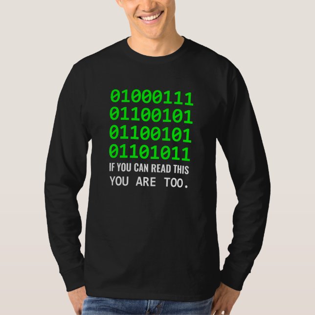 Camiseta Desarrollador de software de código binario de com (Anverso)