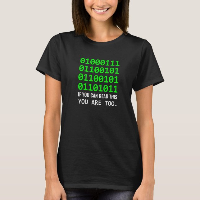 Camiseta Desarrollador de software de código binario de com (Anverso)