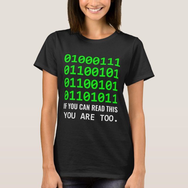 Camiseta Desarrollador de software de código binario de com (Anverso)