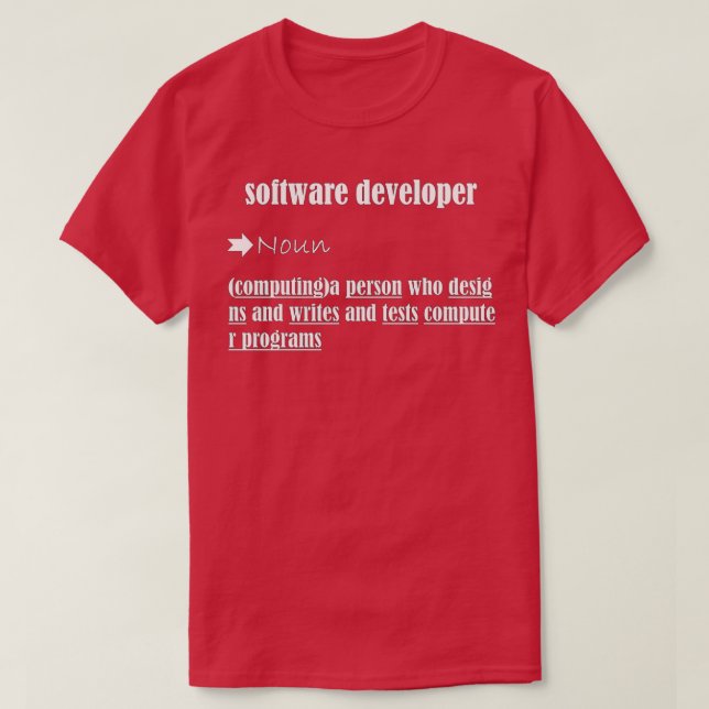 CAMISETA DESARROLLADOR DE SOFTWARE DEFINICIÓN GIFTCODERCOMP (Diseño del anverso)