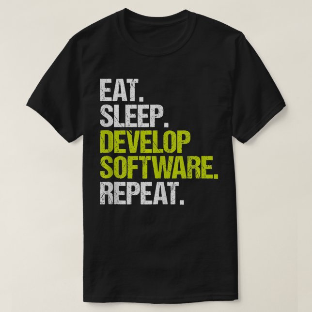 Camiseta Desarrollador de software Eat Sleep de ingeniero p (Diseño del anverso)