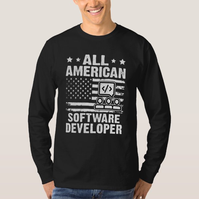 Camiseta Desarrollador de software totalmente estadounidens (Anverso)