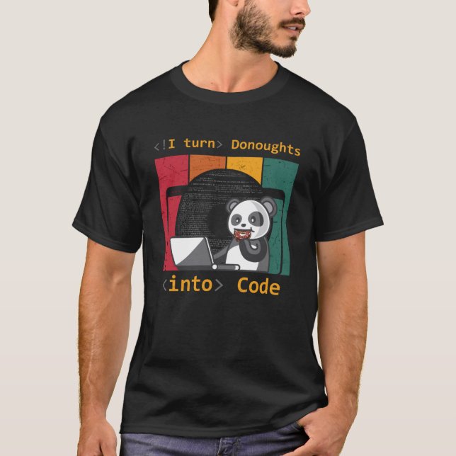 Camiseta desarrollador de software web doughnut donuts pand (Anverso)