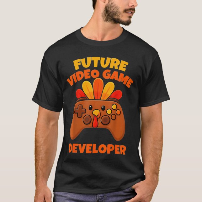 Camiseta Desarrollador de Videojuegos Futurehanksgiving Div (Anverso)