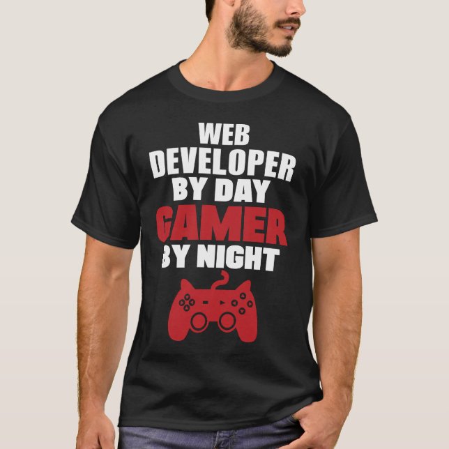Camiseta Desarrollador de Web por videojugador del día por (Anverso)