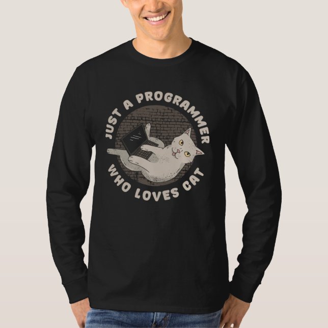 Camiseta Desarrollador Felino Codificador  Ingeniero de Sof (Anverso)