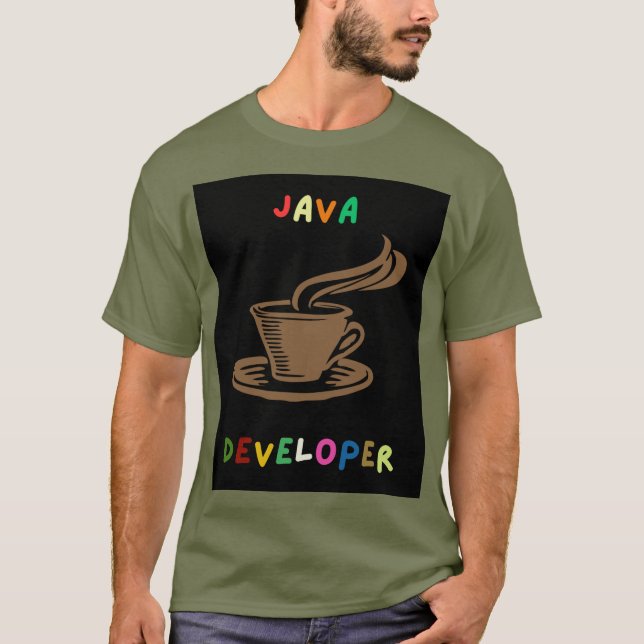 Camiseta Desarrollador Java T-Shirt Black (Anverso)