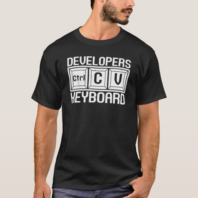 Camiseta Desarrollador Programador de teclado Equipo de jue (Anverso)