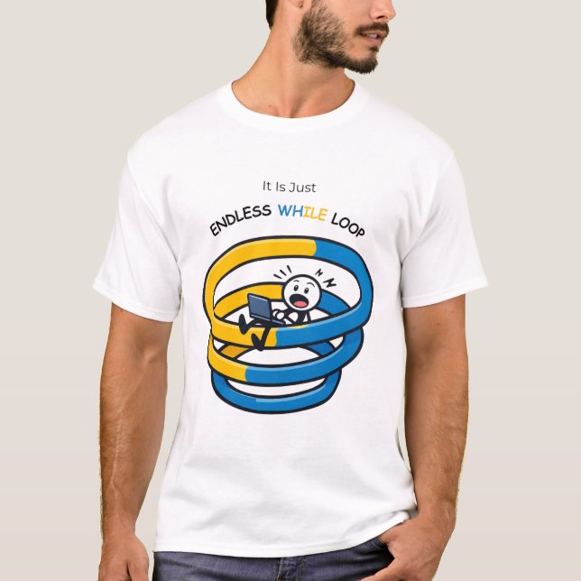 Camiseta Desarrollador Python Consciente de Bucle Sin Fin | (Anverso)