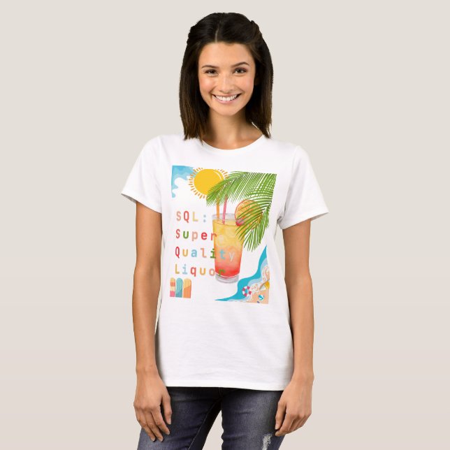 Camiseta Desarrollador Sql de vacaciones (Anverso completo)