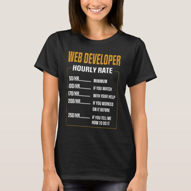 Camiseta Desarrollador web de pagos que dice desarrollador  (Anverso)