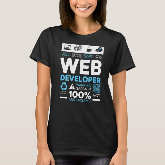 Camiseta Desarrollo de sitio web del desarrollador web de T (Anverso)