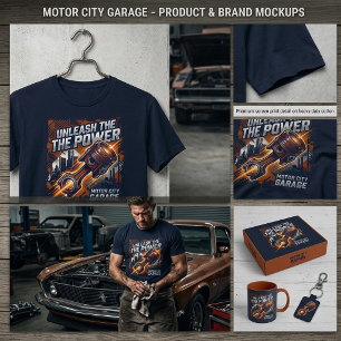 Camiseta Desata El Poder ,Motor City Garage Gráfica Tee
