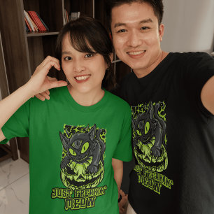 Camiseta Desata la oscuridad con la Halloween del Gato Mal