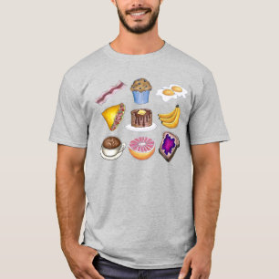 Camiseta Desayuno Alimentos Huevos Tostadas Muffins Bacon T