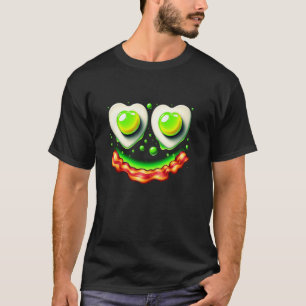 Camiseta Desayuno Brunch Cara Sonriente Huevo de Pollo Verd