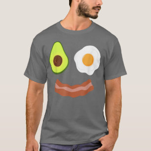 Camiseta Desayuno Cara Aguacate Huevo frito Bacon Grin