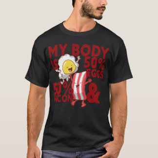 Camiseta Desayuno con tocino y huevos Comida rápida Amante