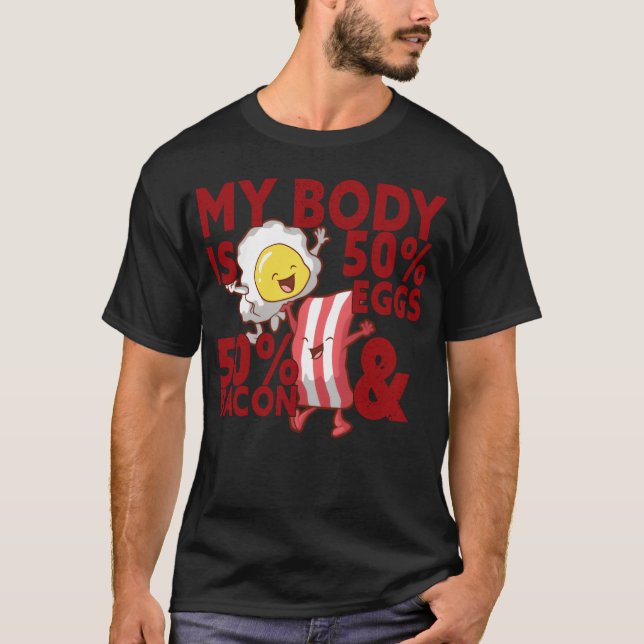 Camiseta Desayuno con tocino y huevos Comida rápida Amante  (Anverso)