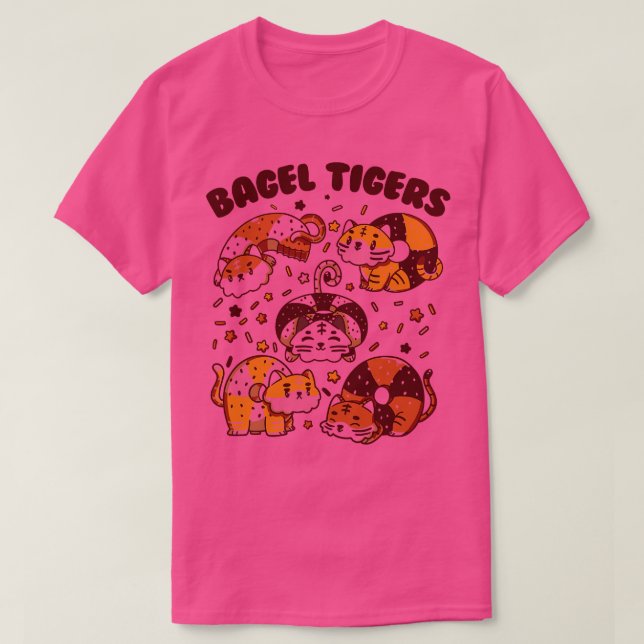 Camiseta Desayuno de animales de los tigres de Bagel por To (Diseño del anverso)