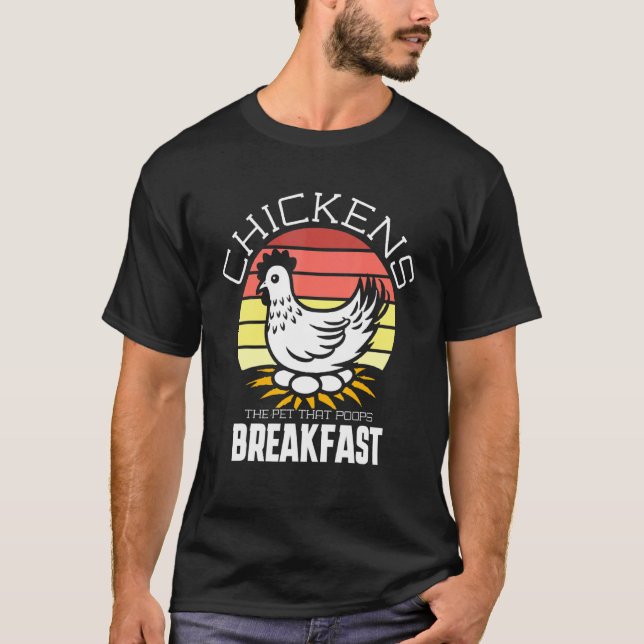Camiseta Desayuno de caca de mascota de pollo (Anverso)