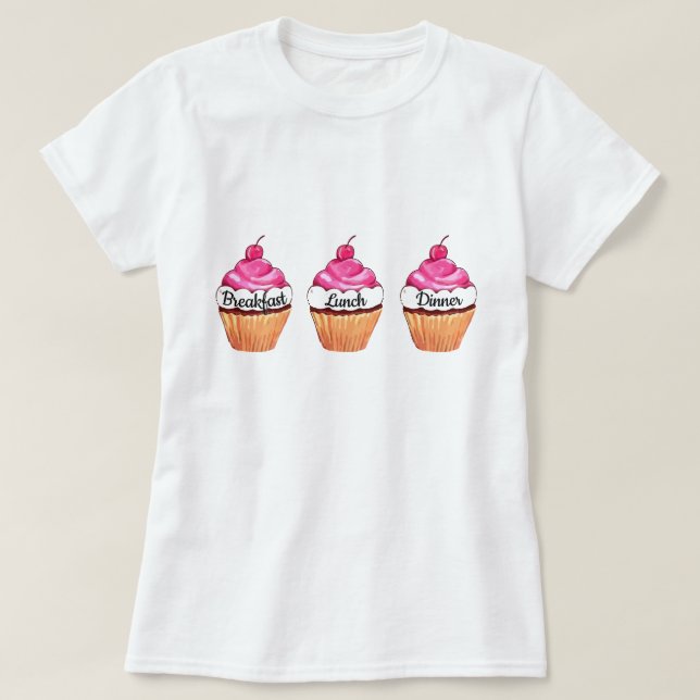 Camiseta Desayuno de camisetas, almuerzo, cena (Diseño del anverso)