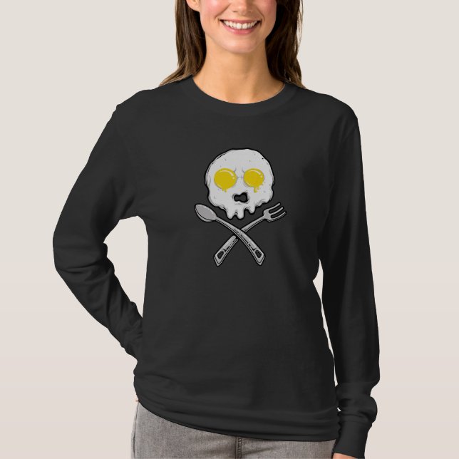 Camiseta Desayuno de Huevos de Calavera Comida matutina (Anverso)