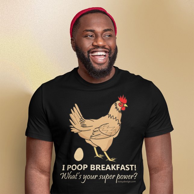 Camiseta Desayuno de Pollos Poops Funny Oscuro (Subido por el creador)