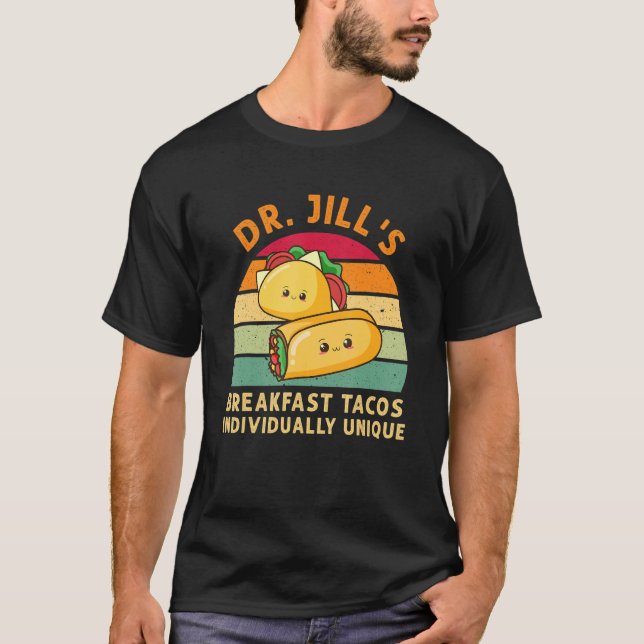 Camiseta Desayuno del Dr. Jill Tacos Individual Hisp (Anverso)