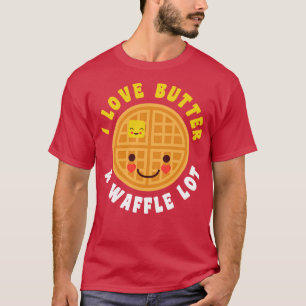 Camiseta Desayuno divertido Waffle Lover Butter Food Pun Cu