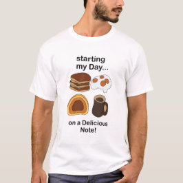 Camiseta Desayuno Empezando Mi Día Con Una Nota Deliciosa