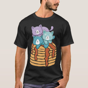 Camiseta Desayuno Gato Tortita Comida Comilón Gatito  Miau