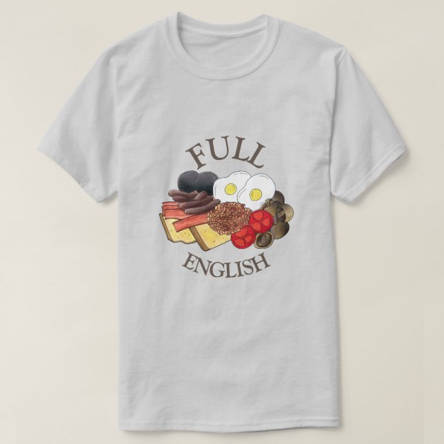 Camiseta Desayuno inglés completo Reino Unido Cocina britán (Diseño del anverso)