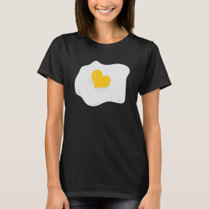 Camiseta Desayuno Vegano Huevo Frito Corazón Huevo Juego de