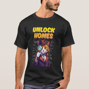 CAMISETA DESBLOQUEA HOGARES GATO DETECTIVE JUEGO DIVERTIDO