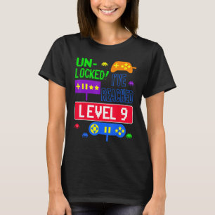 Camiseta Desbloqueado He llegado a nivel 9 Arcade 9º cumple