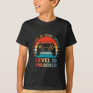 Camiseta Desbloqueado Nivel 10 Divertido Videojuga