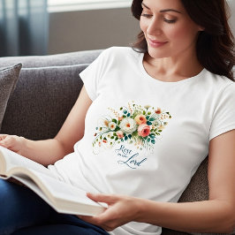 Camiseta Descansa en el Señor floral