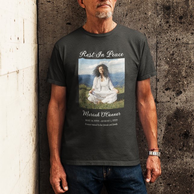 Camiseta Descansa En Paz Elegante Foto Memorial (Subido por el creador)