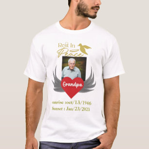 Camiseta Descansa en paz, personalizado funerario foto, amo