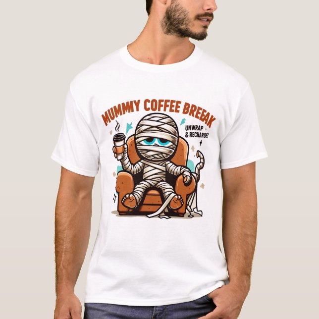 Camiseta Descanso de café de momia, temporada de Halloween (Anverso)
