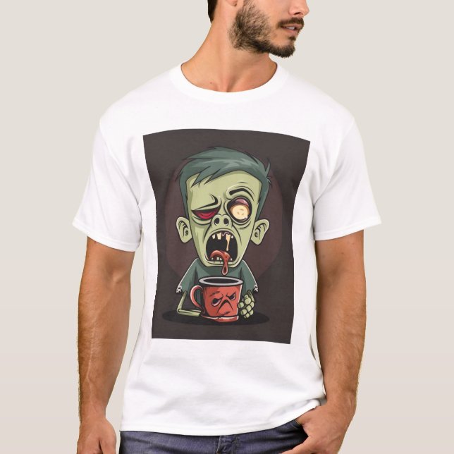 Camiseta Descanso de café zombi - Cafeína para los no muert (Anverso)