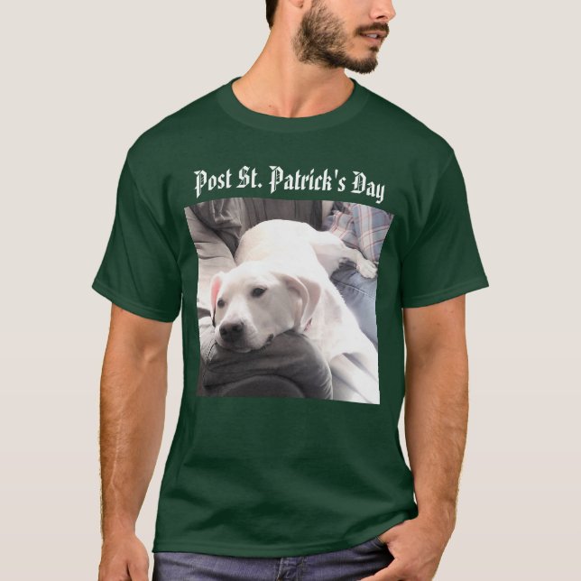Camiseta Descanso de perro blanco perezoso en el Día de San (Anverso)