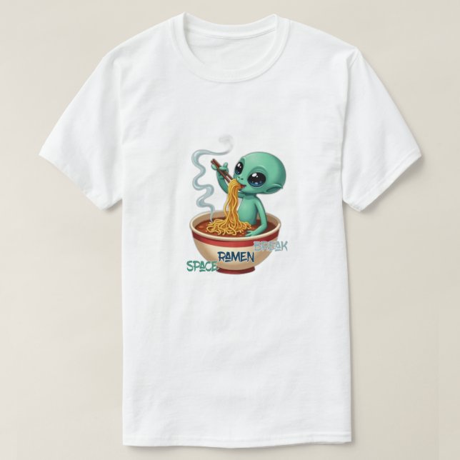 Camiseta descanso de ramen espacial (Diseño del anverso)
