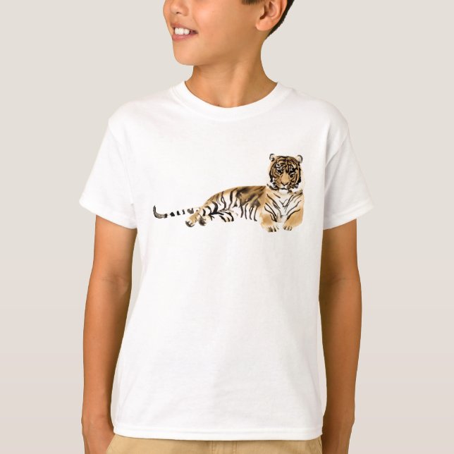 Camiseta Descanso de tigre de color agua (Anverso)
