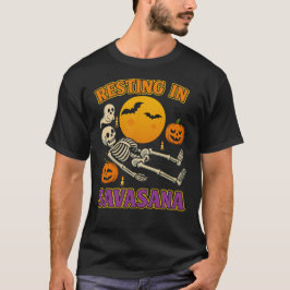 Camiseta Descanso en Savasana Skeleton Yoga Halloween