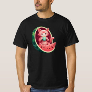Camiseta Descanso para café de gato de sandía