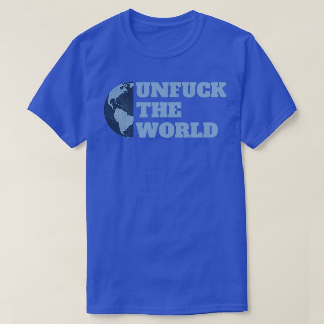 Camiseta Descartar el diseño de texto mundial 2 (Diseño del anverso)